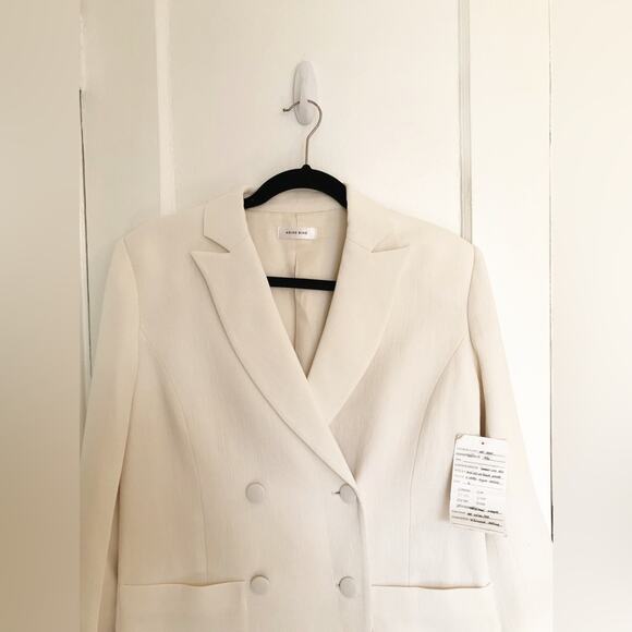 NWT Anine Bing Parker Ivory Double Breasted Blazer - Picture 2 of 6